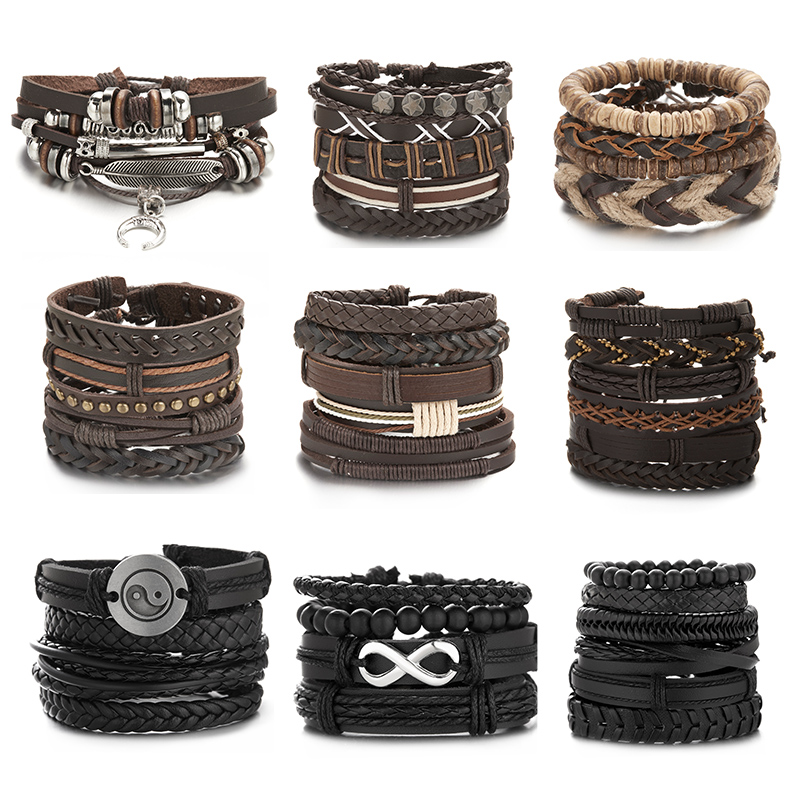 Men'S Accessories Jewelry Sale - Sıcak satış erkekler tüy deri bilezik