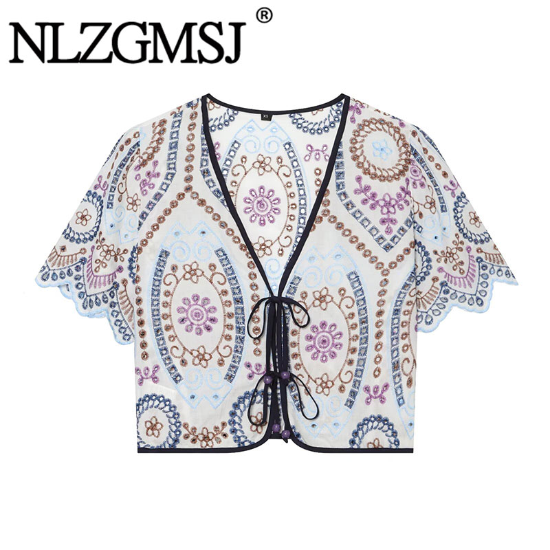 Men Accessories For Neck - Nlzgmsj 2026 Yaz Kadın İşlemeli Bluz