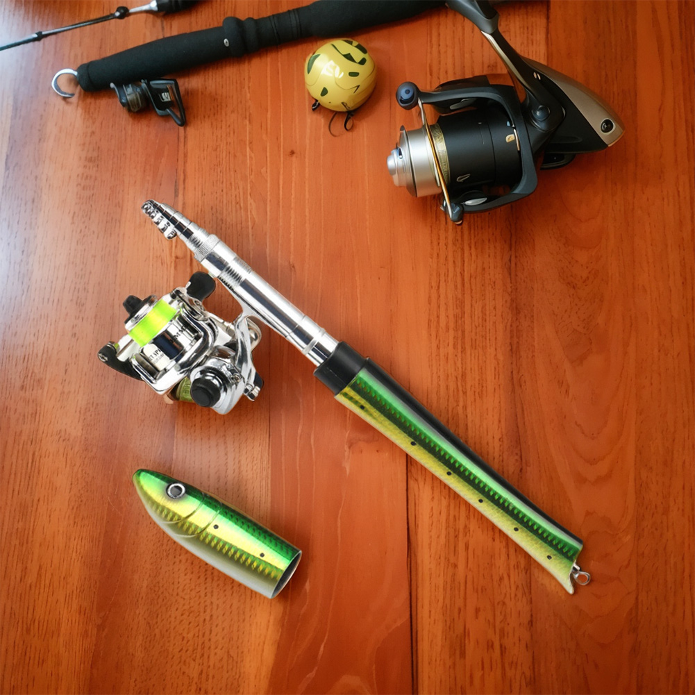 Men Accessories Combo Gift - Taşınabilir Balık Şeklinde Olta Kamışı Makarası