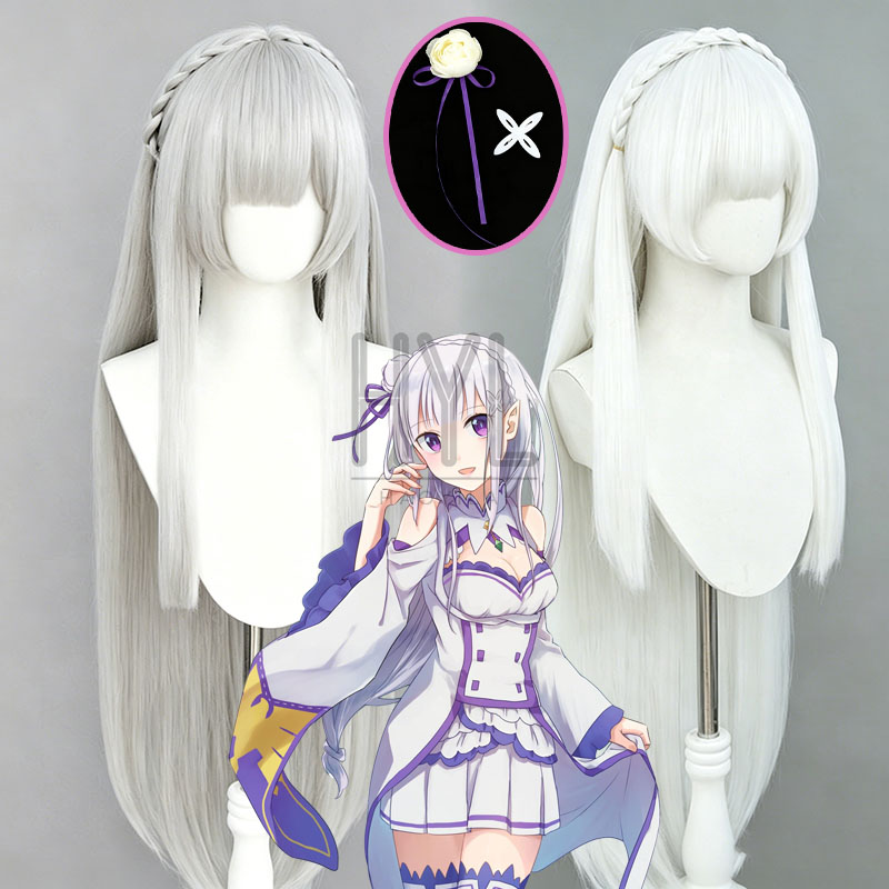 Men'S Accessories Designer - Anime Re: Zero Emilia Cosplay Peruk