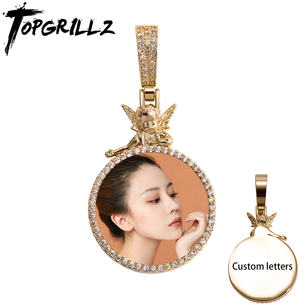 Men Accessories Photos - TOPGRILLZ yeni kişiselleştirilmiş özel fotoğraf kolye