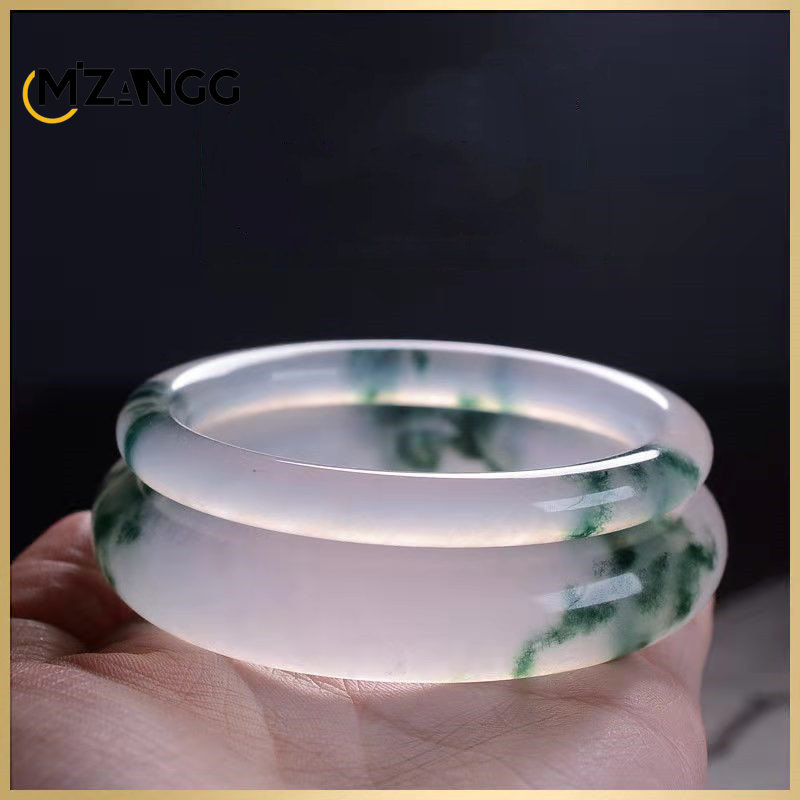Men Accessories For Hand - Doğal yeşil Jadeite bileklik yeşim bilezik