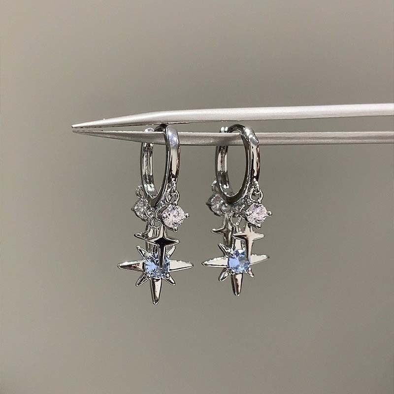 Men'S Accessories Jewelry Sale - Yeni Y2K Mavi Zirkon Yıldız Püskül