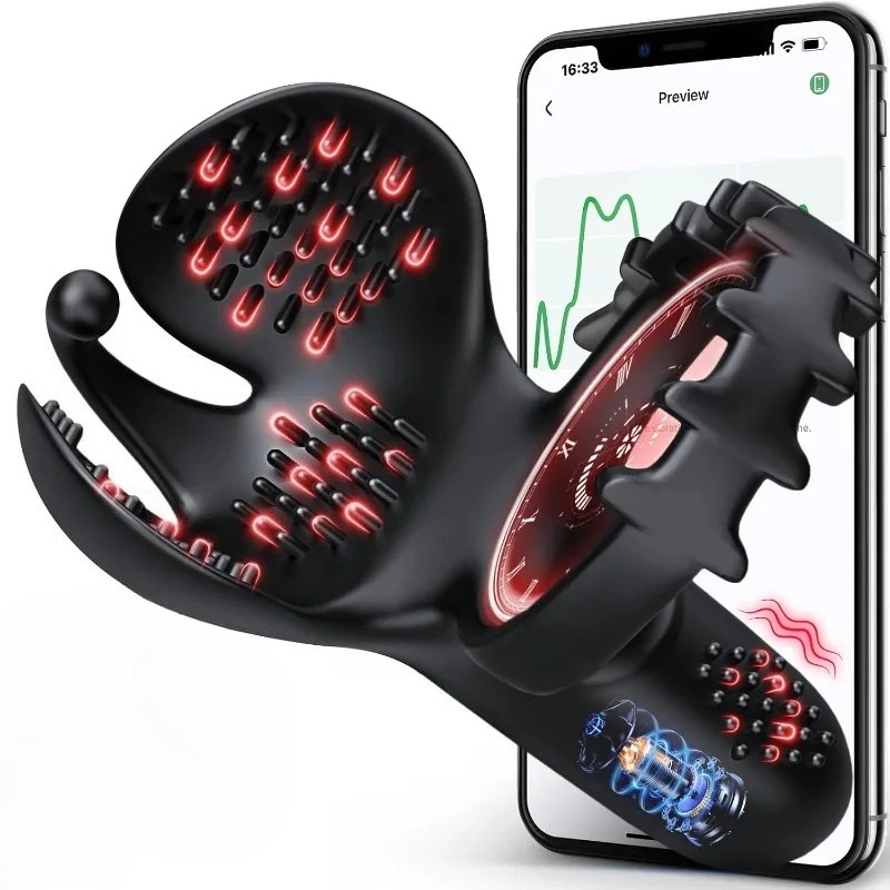 Men Accessories App - APP Kontrollü Erkek Penis Halkası Vibratör