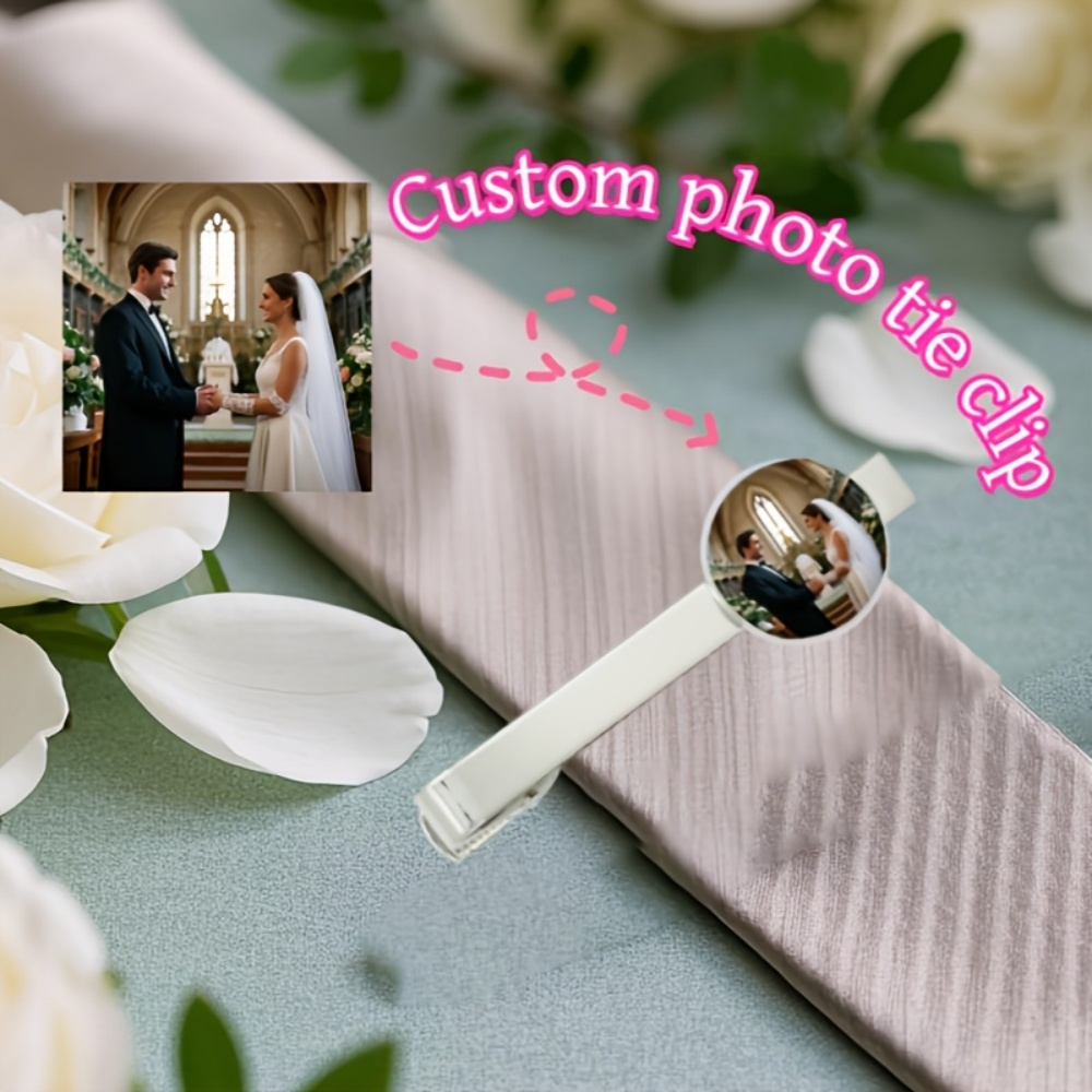 Men Accessories Photos - Özel Fotoğraf Baskılı Metinli Kravat İğnesi,