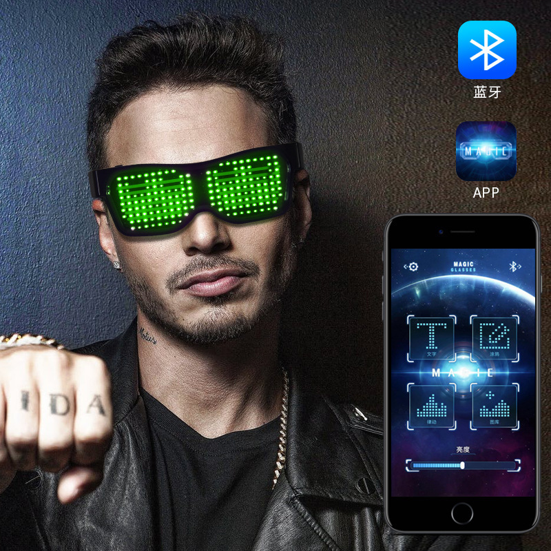 Men Accessories App - Yetişkin LED Gözlük Parti Bluetooth Uygulama
