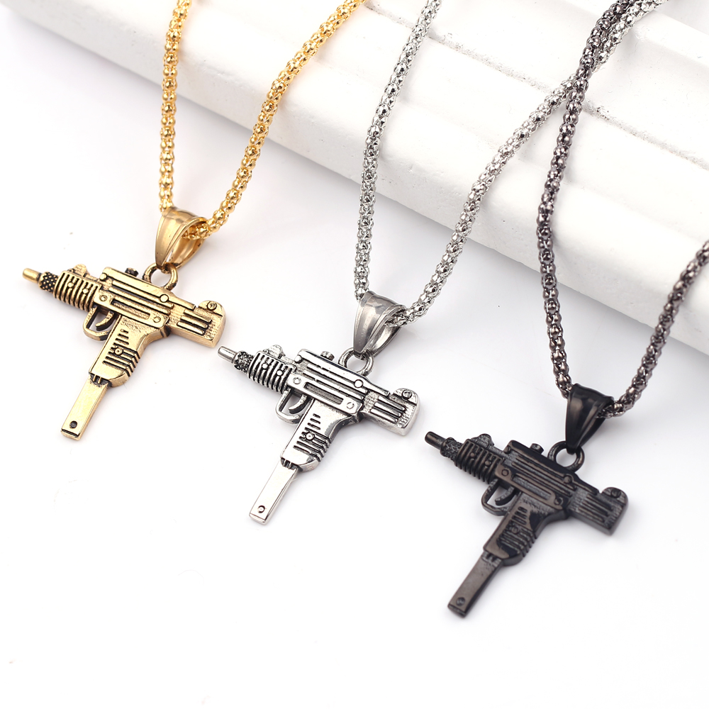 Punk Uzi Tabanca Makineli Tüfe - Men Accessories Necklace incelemesi ve fiyatı