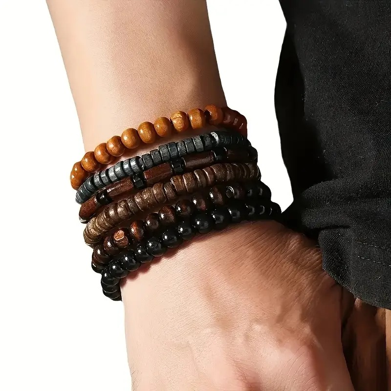 41 adet doğal ahşap elastik bo - Bracelet Beaded Men incelemesi ve fiyatı