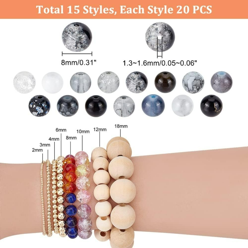 300 adet 8mm Siyah Cam Boncuk  - Bracelet Beaded Men incelemesi ve fiyatı