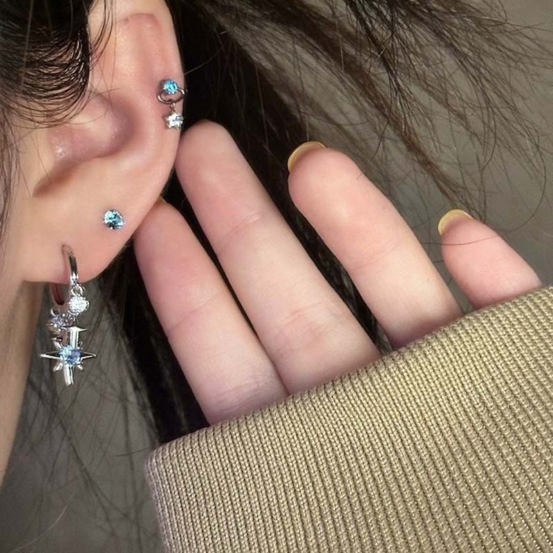 Yeni Y2K Mavi Zirkon Yıldız Pü - Men'S Accessories Jewelry Sale incelemesi ve fiyatı